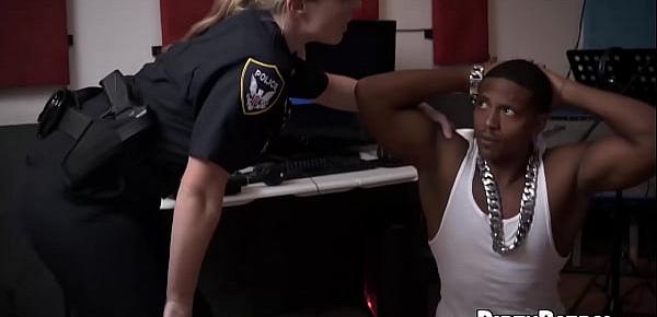  Femdom cops make suspect eat pussy and fuck them hard